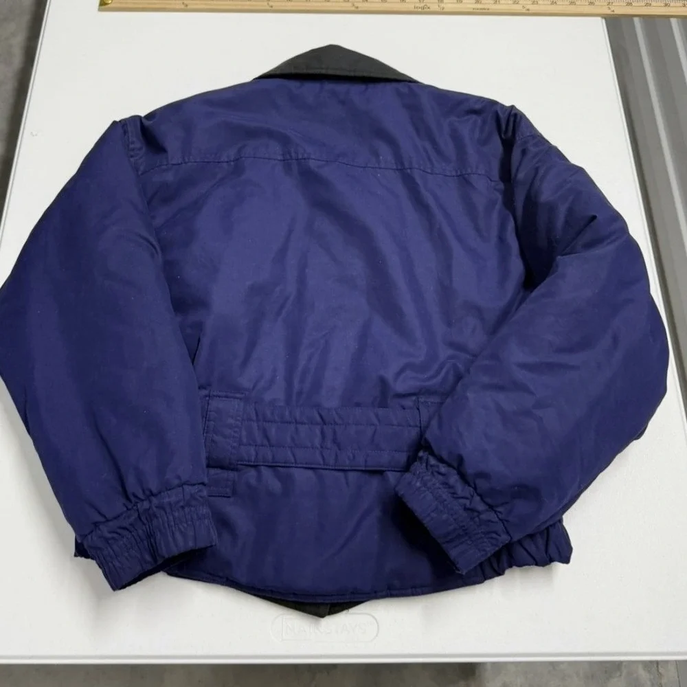 Vintage Downhill Racer Ski Jacket Blue‎ Belted 90s Winter Coat womans S